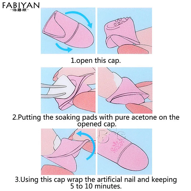 네일 아트 팁 UV 젤 폴리시 리무버 랩, 실리콘 탄성 흡수 캡 클립, 매니큐어 청소 바니시 도구, 재사용 가능한 손가락, 5 개