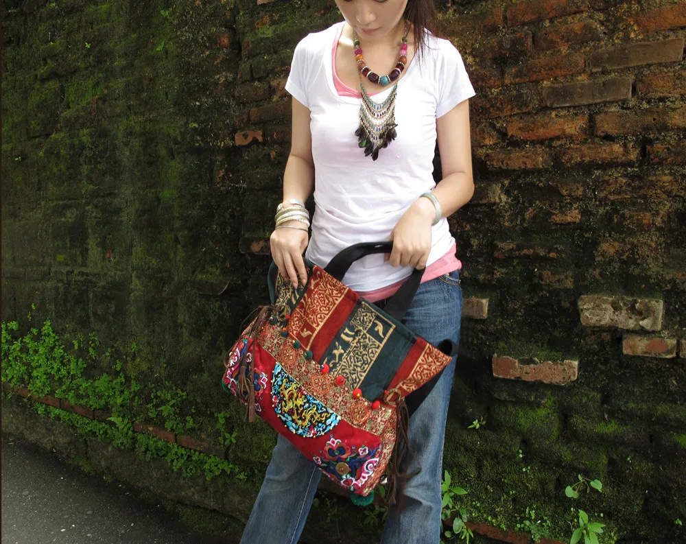 Thailandia borse da donna in tela ricamo totes bag Naxi.Hani borsa etnica di marca borse a tracolla da donna Vintage