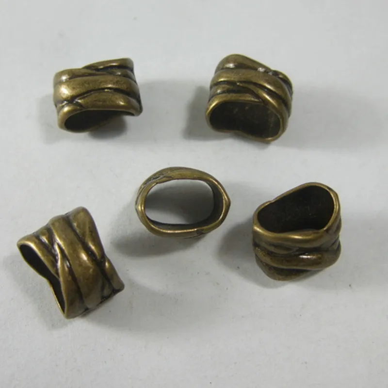 10pcs Antique Bronze Zinc Alloy Beads Slider Spacers For 10x6mm Licorice Leather Cord