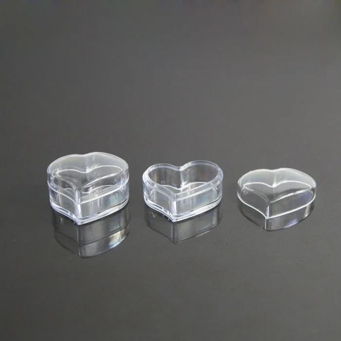 200pcs wholesale 3g heart shape cream jar , 3g plastic sample cosmetic container, clear heart shape container for sale