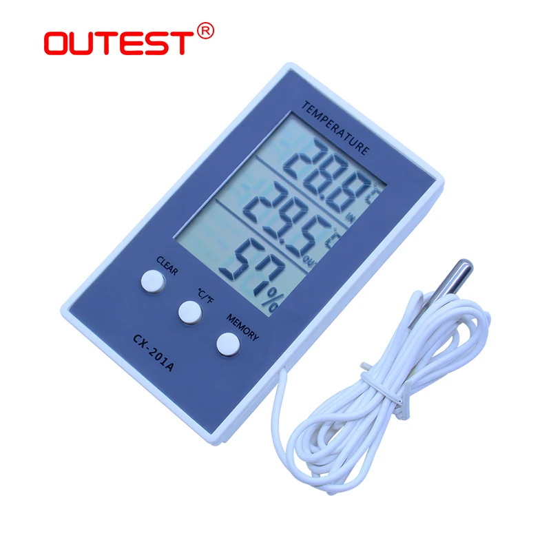 Digital LCD indoor outdoor thermometer hygrometer baby face display temperature humidity tester weather station CX-201A