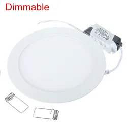 Plafonnier LED Rond SMD 2835 avec Alimentation, Lumière Blanche Froide/Naturelle/Chaude, Intensité Réglable, 4/6/9/12/15/25W