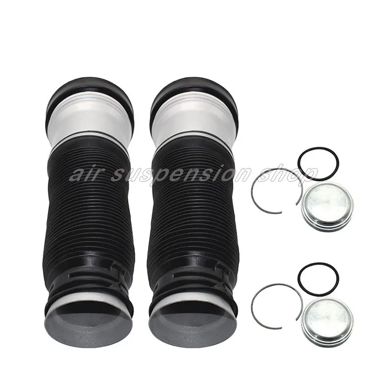 For Mercedes-Benz W220 S-Class Pair Air Suspension Shock Front Air Spring Bag W/ Air Compressor Pump 220 320 01 04 2203202438