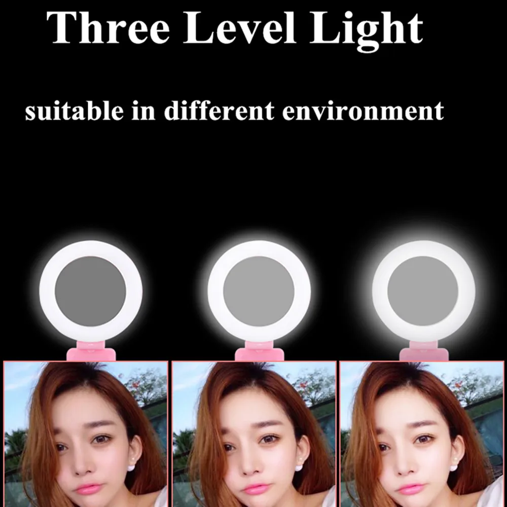 Dimmerabile LED Selfie Anello di Luce Video di Youtube Live 3200 k Photo Studio Luce Con Il Supporto Del Telefono Presa USB Con Selfie stickTripod