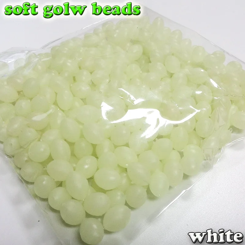 

NEW fishing soft glow oval beads size 3*4 4*6 6*8 6*10 7*10 8*12mm color: white 600pcs/lot