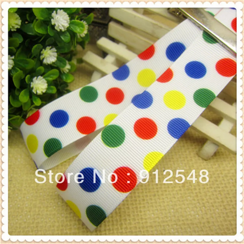 1 \'\'(25mm) 2013 nuovo arrivo colore dot stampato nastro in grosgrain confezione regalo nastro 10 stile mix 102327