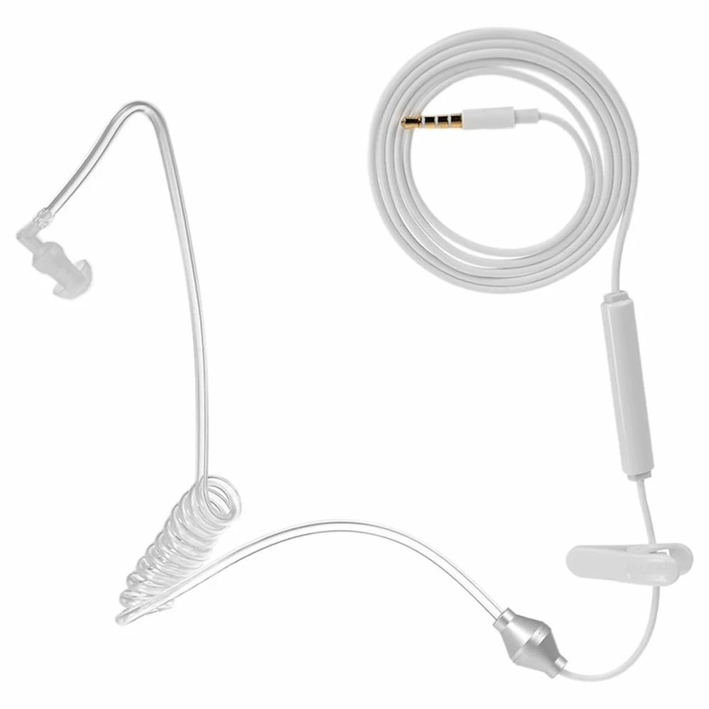 Fone de ouvido estilo FBI com microfone, proteção contra radiação Earbuds, Mini Walkie Monitor, Air Tube Headset, 3.5mm Monitor