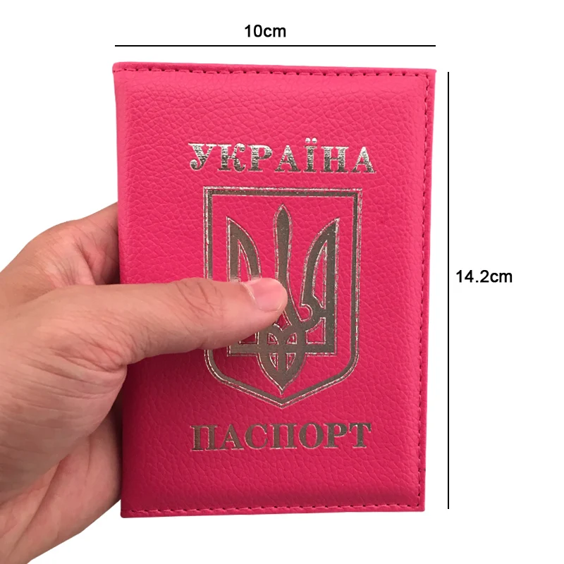 Zongshu newest Ukrainian passport holder case international standard size Pink Blue PU leather passport cover