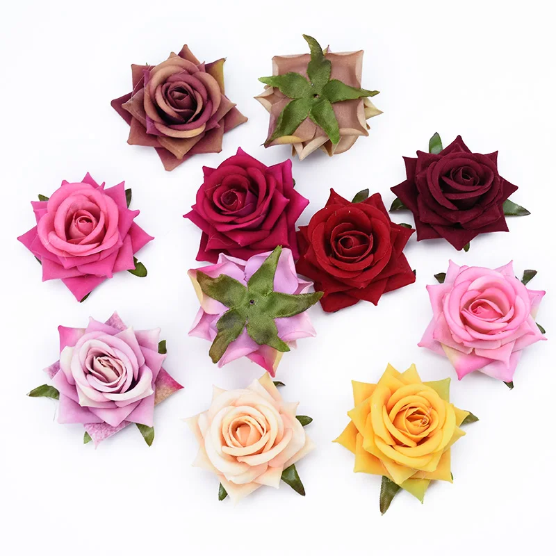 50 Stück Flanellrosen Dekorative Blumenkränze Wohnaccessoires DIY Kopfbedeckung Foto-Requisiten Herbstdekoration Hochzeit – Detail 2