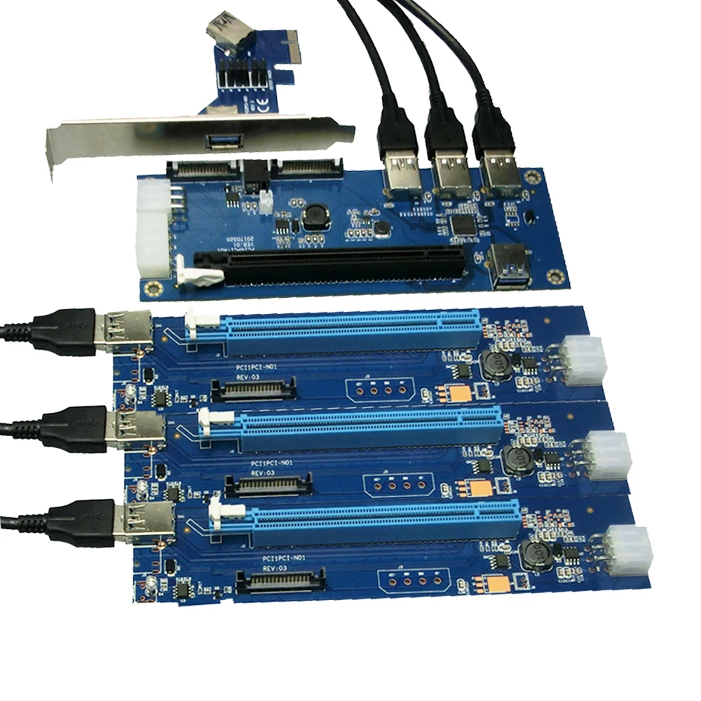 

NEW aad in card PCIe 1 to 4 PCI express 16X slots Riser Card PCI-E 1X to External 4 PCI-e slot Adapter PCIe Port Multiplier Card