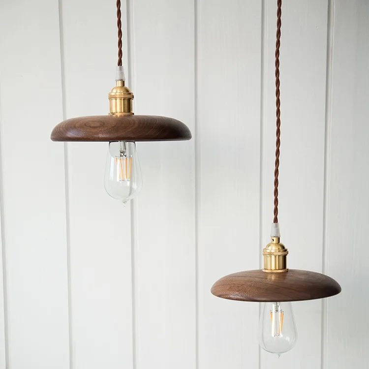 

Wood LED Hanging Lamp Nordic Industrial Vintage Pendant Light Fixtures Home Lighting Hand Made Hanglampen Luminaire Suspendu