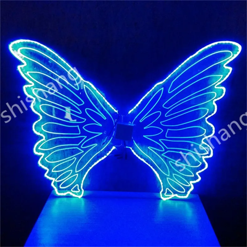 CY05 Colorful LED light illuminated glowing luminous butterfly wings ballroom dancing belly party event dj disco dress costume