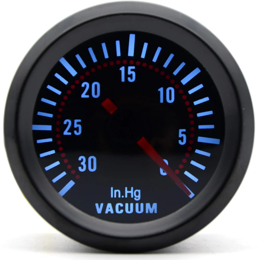 2'' 52mm Universal Smoke Lens Vacuum Gauge 0-30 In.Hg Vacuum meter LED Meter Car Gauge