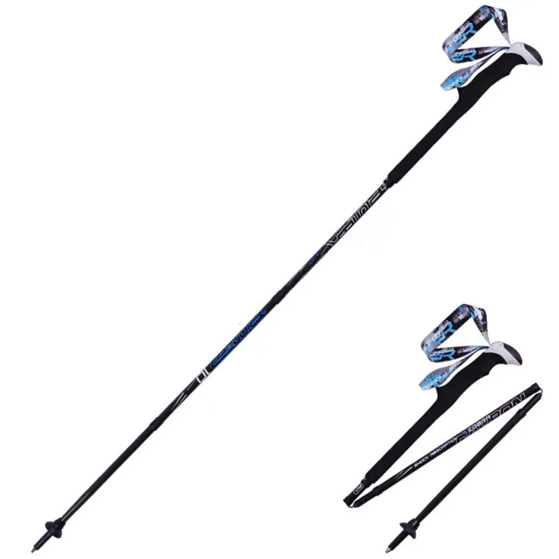 PIONEER Carbon Fiber Trekking Walking Poles Folding For Camping Climbing Skiing Hiking Walking Sticks Alpenstock Poles