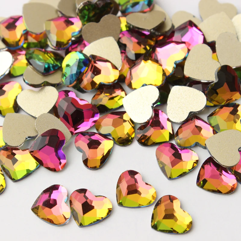 Fashion New Style 3D Nail Rhinestone 10mm Heart Flatback Glass Crystals Use for Nail DIY Decorations Rhinestones