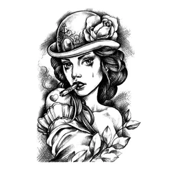 Beauty Lady Waterproof Temporary Tattoos Men Fake Tattoo The flash Tatoo Temporary Stickers Sleeve Harajuku Kids Tattoo
