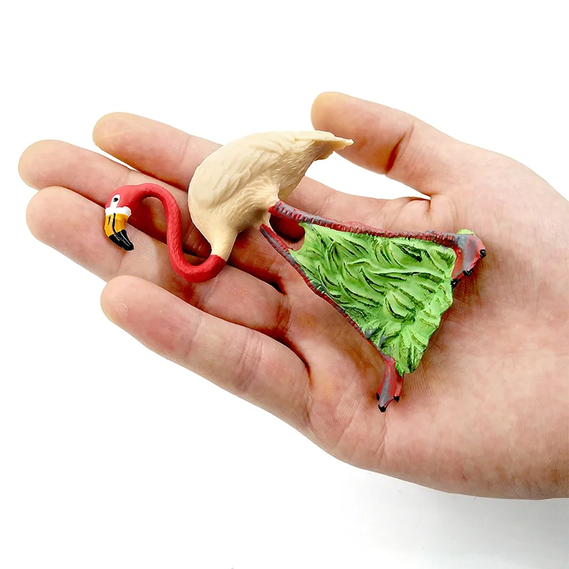 Simulation Flamingo White crane Miniature Animal Model bird Figurine home decor miniature fairy garden decoration accessories