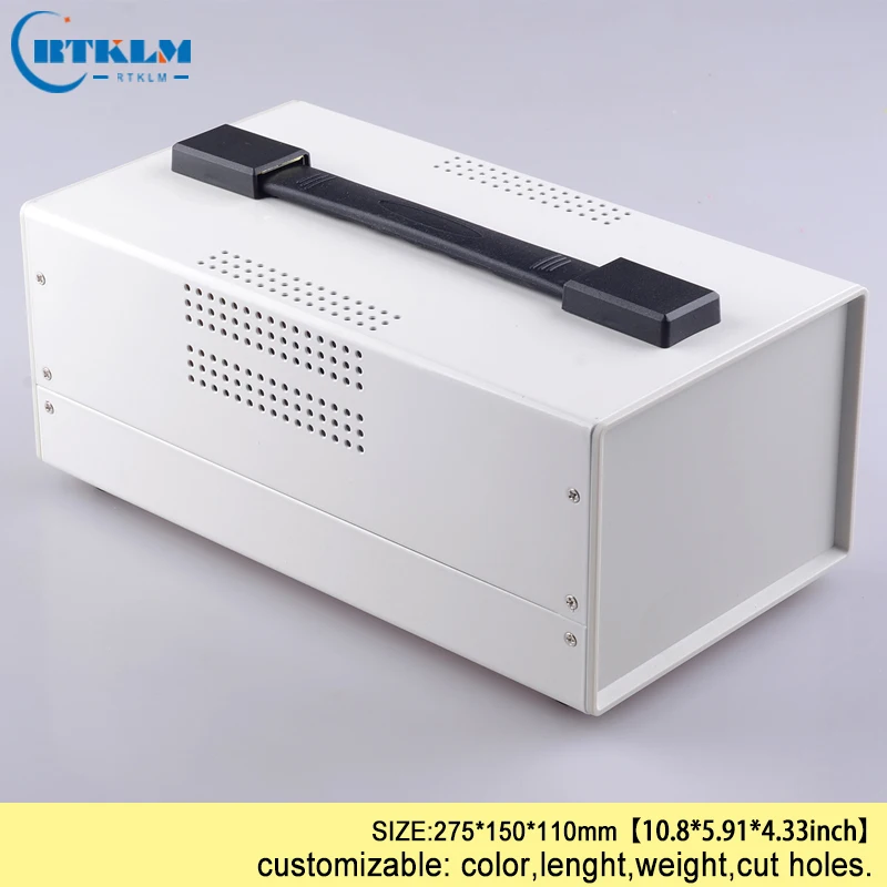 Iron electronics project box diy cabinet junction box Handheld metal desktop enclosure electrical panel box 275*150*110mm