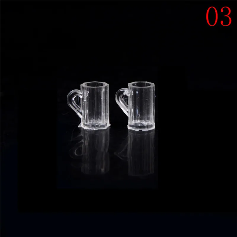 1:12 Scale Mini Wine Beer Cup Dollhouse Craft Transparent Goblet Miniature Home Decoration Glass Model DIY Parts