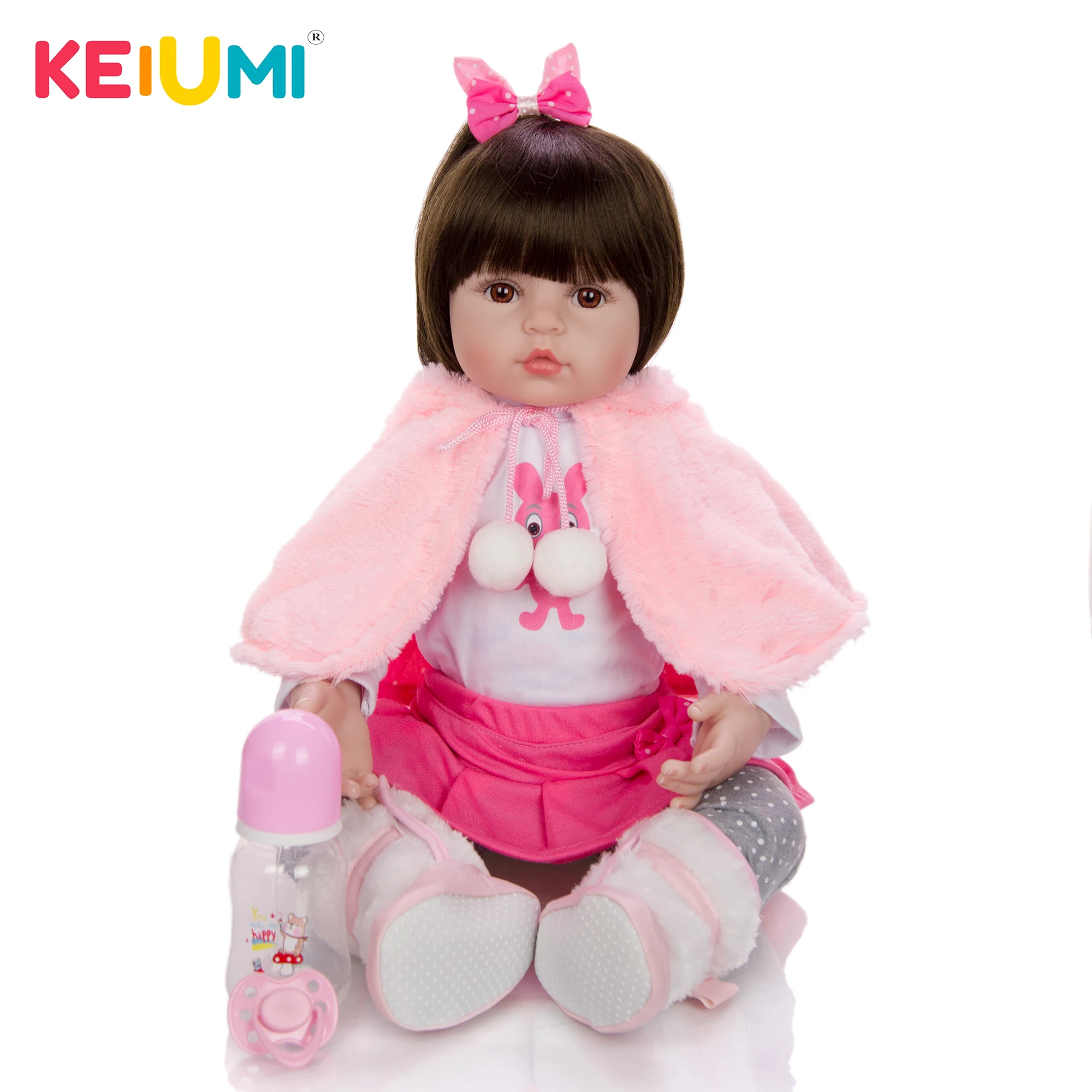 

KEIUMI Lovely As Princess 24 Inch Reborn Toy Soft Touch Silicone Vinyl Doll For Girl Alive Reborn Baby Doll Cloth Body Kids Gift