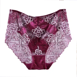 Underwear Women Panties Lace Flower Hollow Out Transparent Plus Size 7XL  Big Size Sexy  Panties Lingeries Intimates