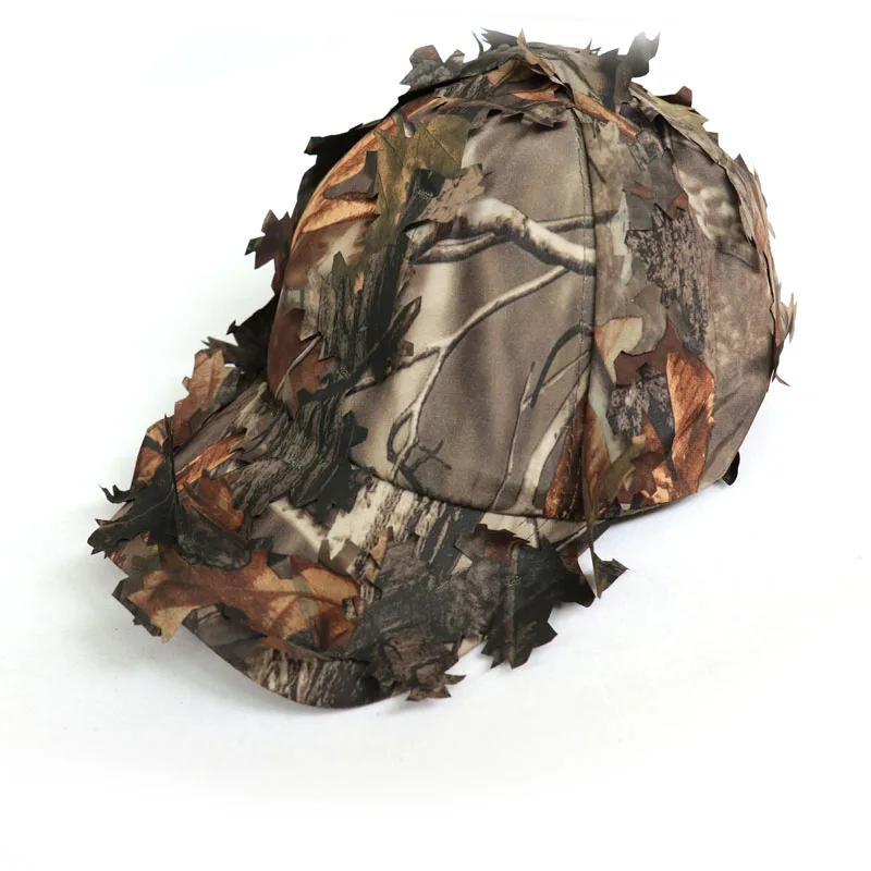 New Bionic Camouflage Dead Leaf Baseball Hat Fishing Hunting Sun Shade Cap Bird Watching Photography Hunting Caps Ghillie Suit