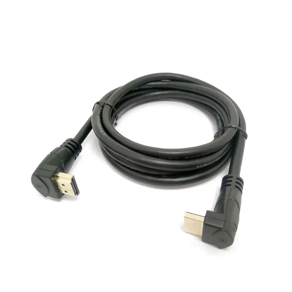 HDMI 2.0 4K 3D Dual 90 Degree Up Angled HDMI Male to Down Angled HDMI Male HDTV Cable 30cm/60cm/180cm for DVD PS3 PC