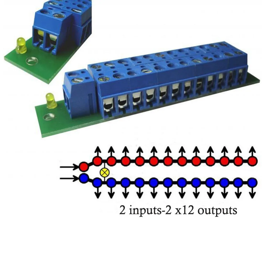 Evemodel 1 zestaw tablica rozdzielcza zasilania z diodami led stanu dla napięcia DC i AC PCB001