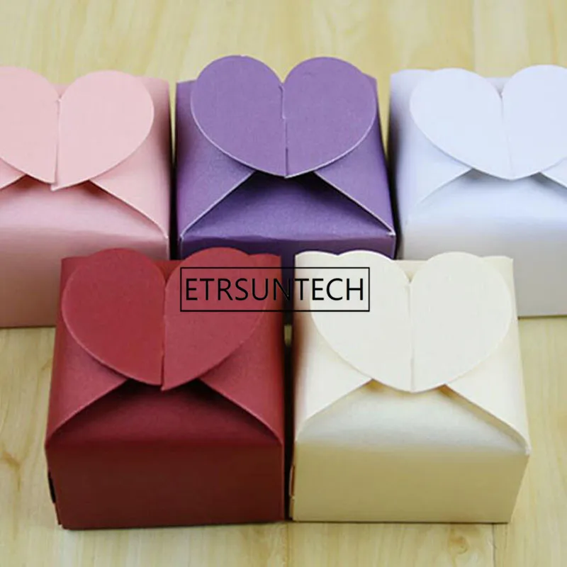 

1000pcs small heart candy box bag chocolate paper gift package for birthday wedding party favor decoration supplies