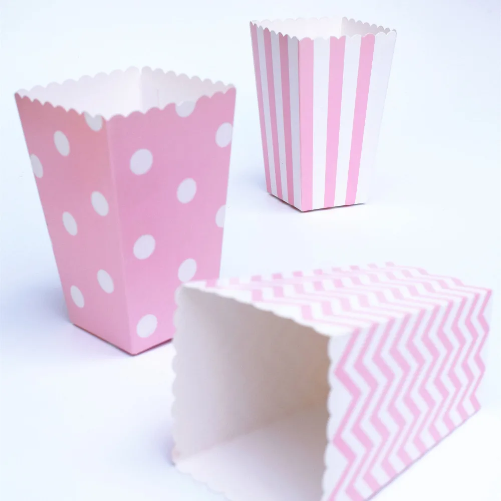 

wholesale Popcorn box golden sliver chevron stripes dot Gold Gift Box Party Favour Wedding Pop corn kid party decoration