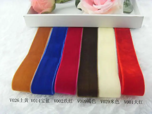 velvet ribbon 5/8 inch ,16mm width, 25yds/roll, many colors, Pink / Red / Blue / Purple / Yellow / White / Black / Brown / Grey