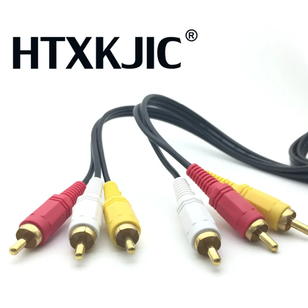 1.5 m/3 m/5 m 3 rca do rca kabel audio-wideo z męskiego na męskie 3RCA do 3RCA audio wideo kabel av przewód do tv dvd