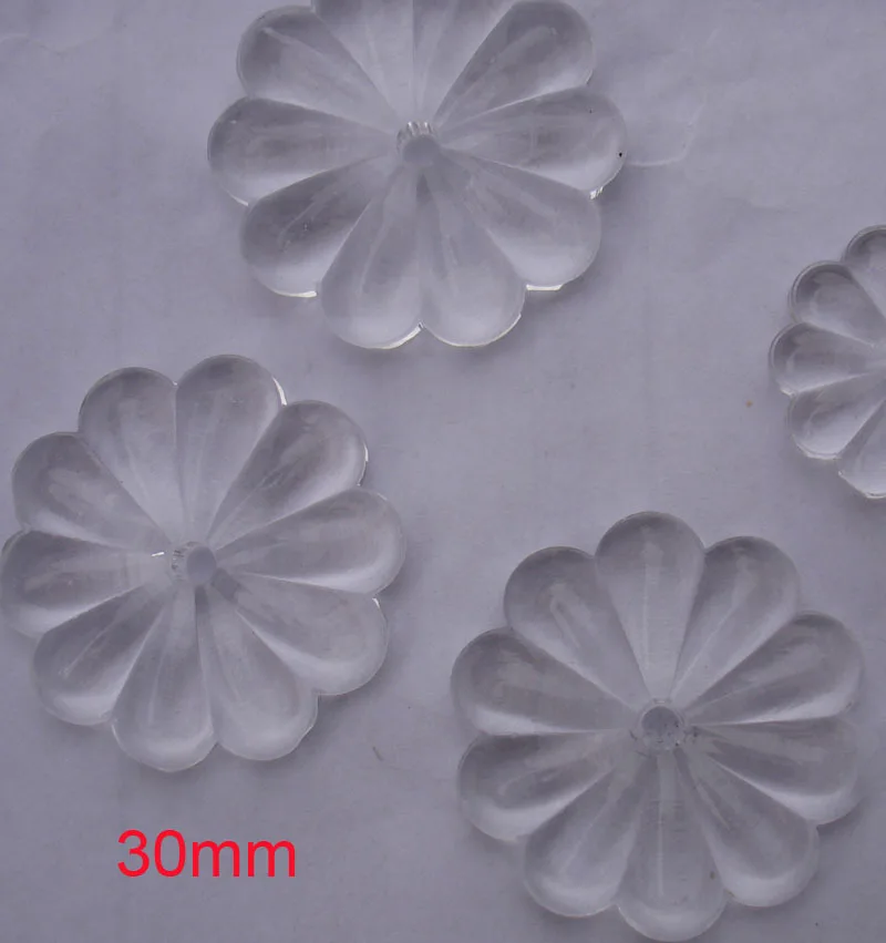 

100pcs/lot 25mm 30mm Crystal Glass Chandelier Rosette Flower Beads for Garland Curtain Pendants Home Wedding Lighting Decoration