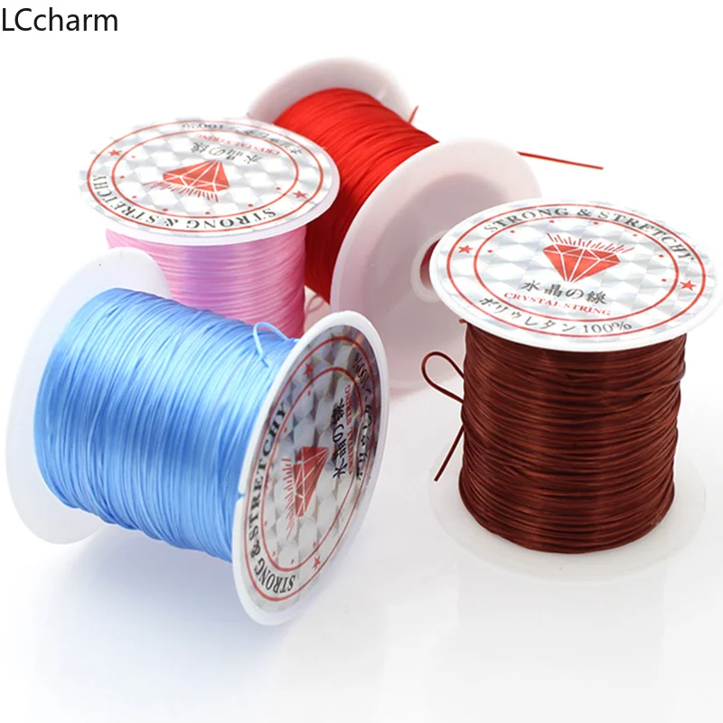 1 Roll Elastic Thread Round Crystal Line Nylon Rubber Stretchy Cord 13 colors For Jewelry Making Beading Bracelet 10m