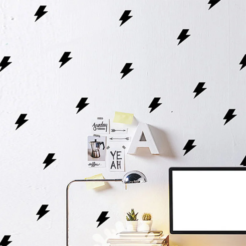 ملصق حائط بنمط البرق الصغير، ملصق لاصق صغير لديكور غرفة الأطفال، 35 قطعة لكل مجموعة