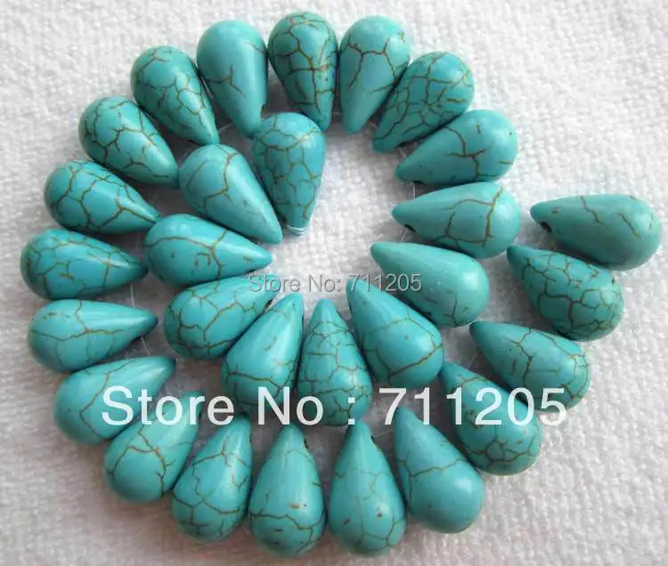 Wholesales 100pcs ,10x16mm Blue Turquoises Waterdrop loose beads,Min.Order $10, provide mixed wholesale for all items !