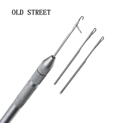 Aluminum Hook Needle Wig Making Tools Ventilation Needles For Lace Wigs Micro Ring Hair Crochet Needles Kit 3 Hook + 1 Loop