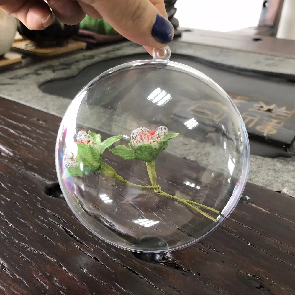 7-11cm Oblate Shape Christmas 2020 Transparent Ball christmas tree ornaments Christmas and new year Home decor Wedding Decor