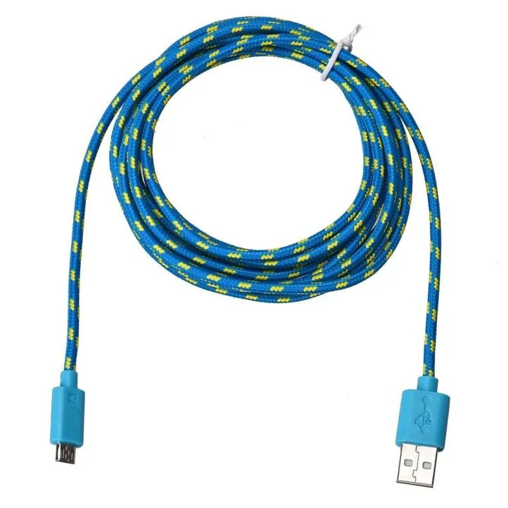 1M/3.2FT tkanina nylonowa pleciona kabel Micro USB ładowarka synchronizacja danych przewód USB drut do Samsung Galaxy Xiaomi HTC 8 kolory dostępne