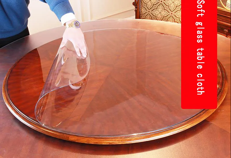 Soft glass table cloth for dining table Coffee table Water proof Custom Finished PVC table cloth