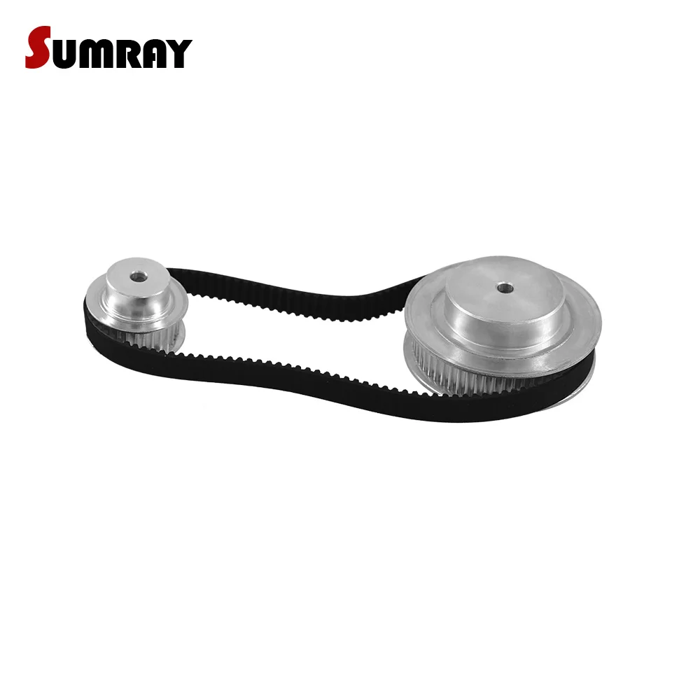 Reduction 1:2 Timing Pulley Belt Kit HTD3M 30T 60T 336 Rubber Transmission Belt 100mm Center Distance Gear Belt Pulley Set