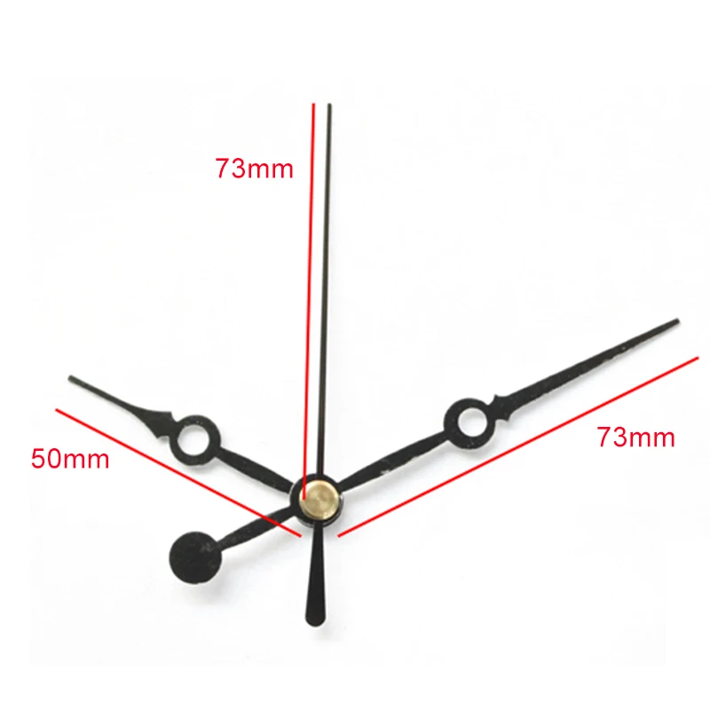 1set Shaft Black Short Hands 1#(Just Hands) DIY Quartz Clock Accessory Metal Aluminum High Quality Kits