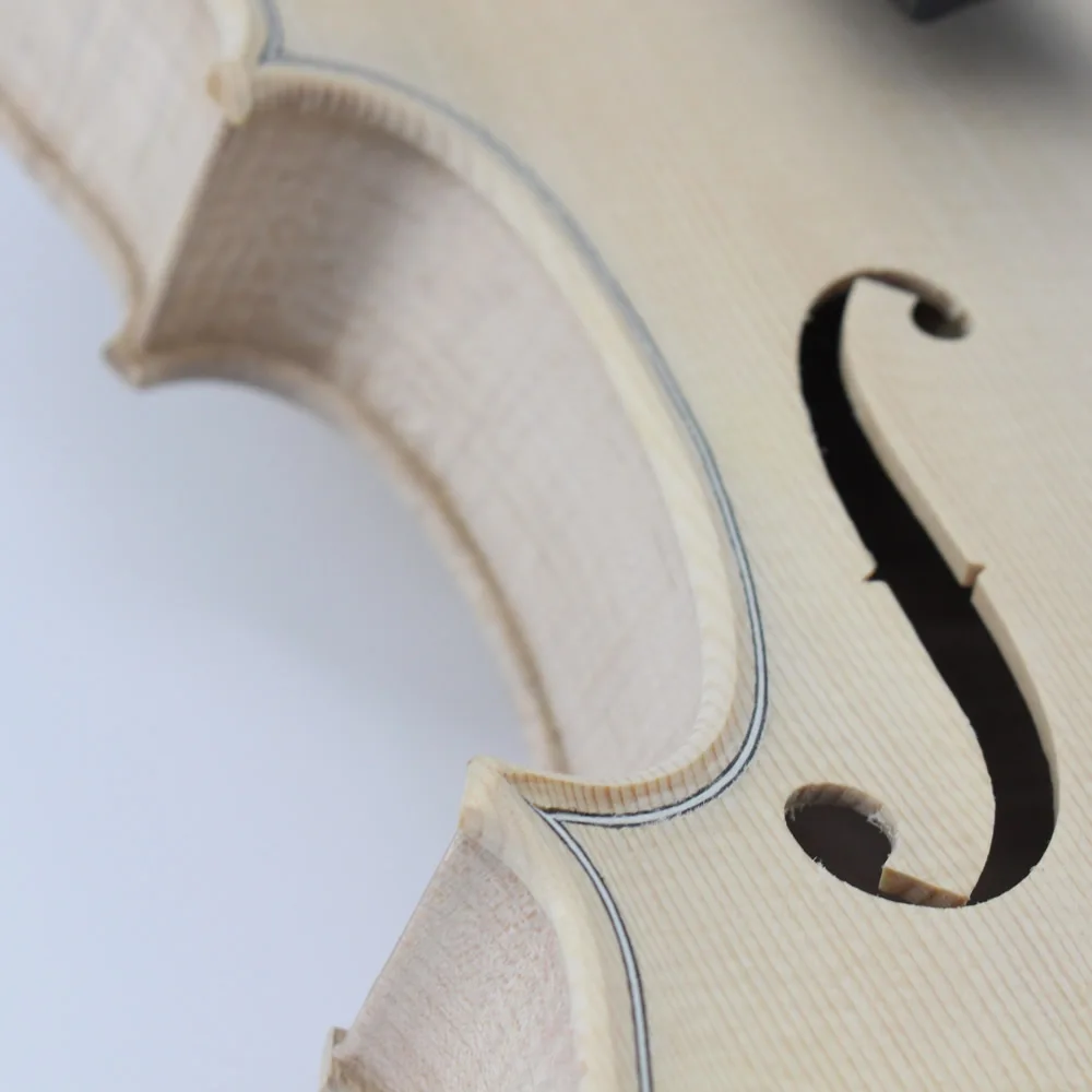 with Natural Dried Flamed Maple Back, Spruce Top, White Blank, Music Instruments, Factory, 25 Years, Unfinished Violin