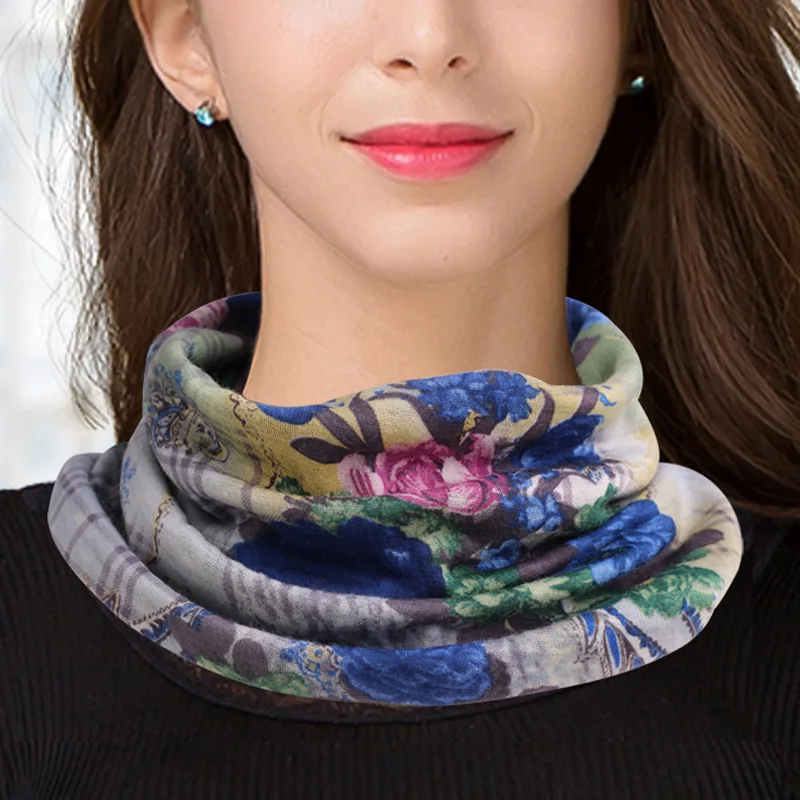 Warm Double Skin 100% Wool Scarf, Small Scarf, Scarf, High Necked Collar, Female Collar.