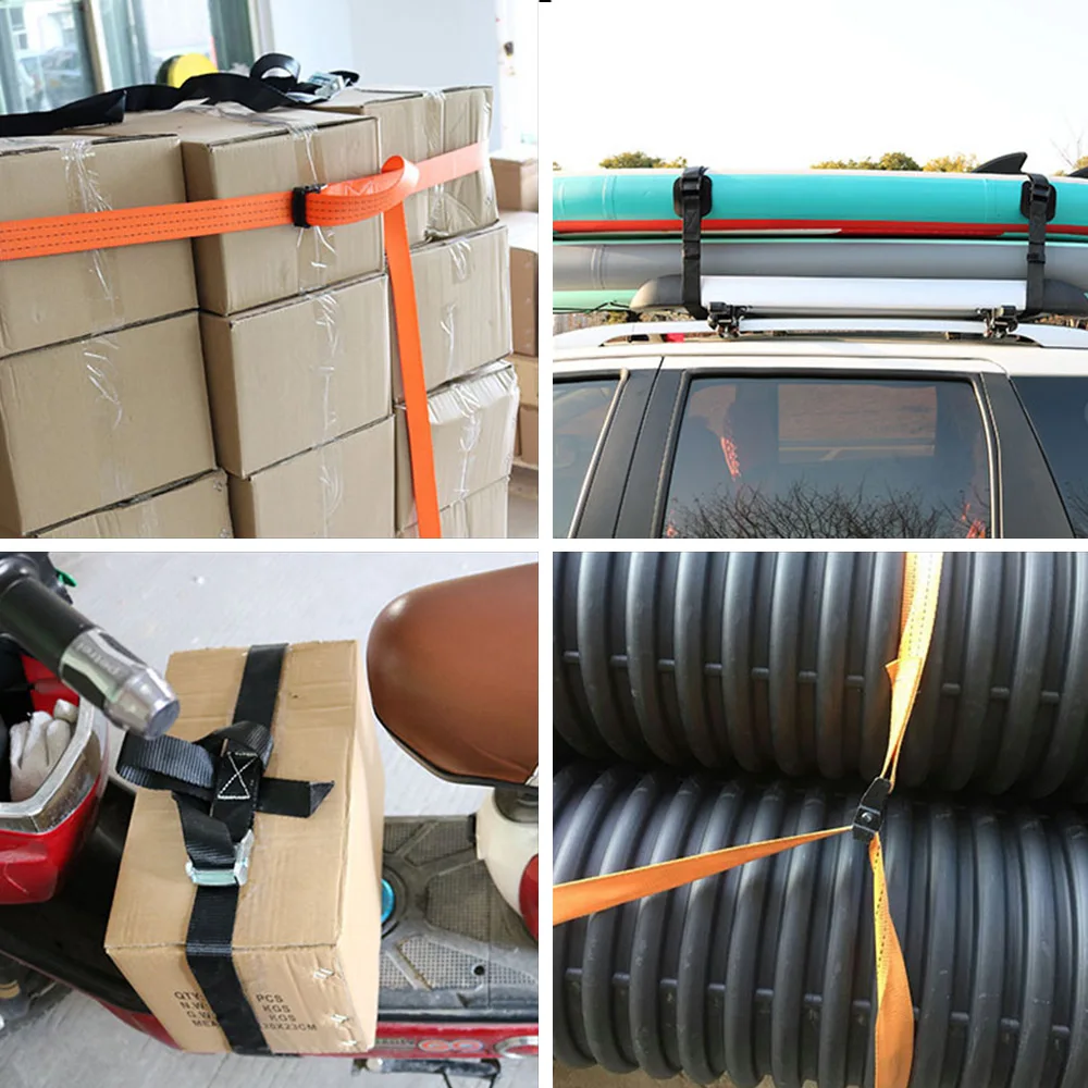 5M*25mm Car luggage Straps Tension Rope Tie Down Strap Car Ratchet Tie Down Cargo Straps Lashing Auto Cam Buckle Shipment Belt