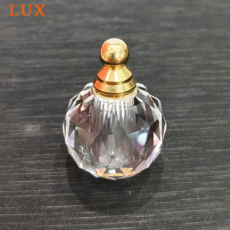 Natural Crystal Faceted Perfume Bottle Pendant, Vintage Gemstone Jewelry, Essential Oil Diffuser Necklace Charm