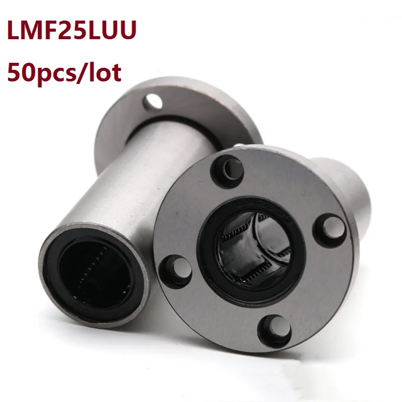 

50pcs/lot LMF25LUU Long Type Round Flange Linear Bushing linear Bearing for linear shaft CNC 3D printer