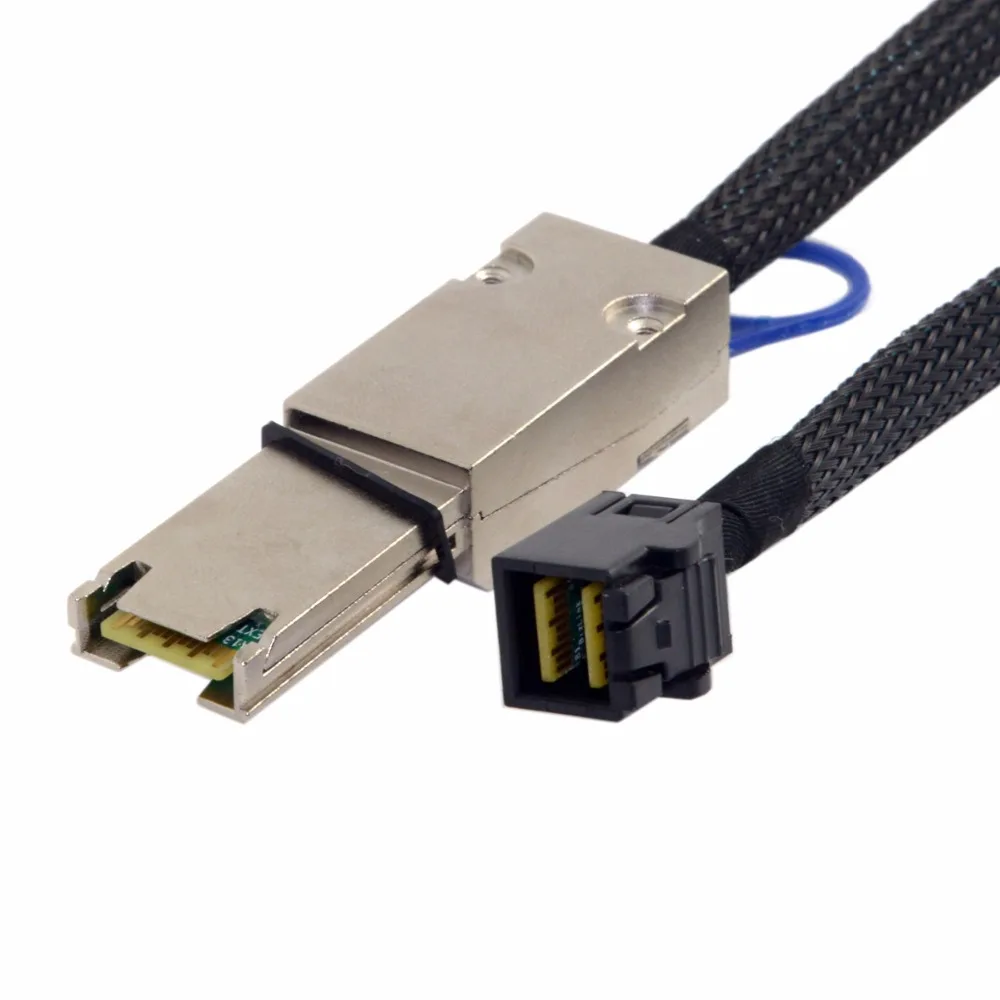 External Mini SAS SFF-8088 to Mini SAS High Density SFF-8643 Server Hard Disk Raid Data Cable 100cm