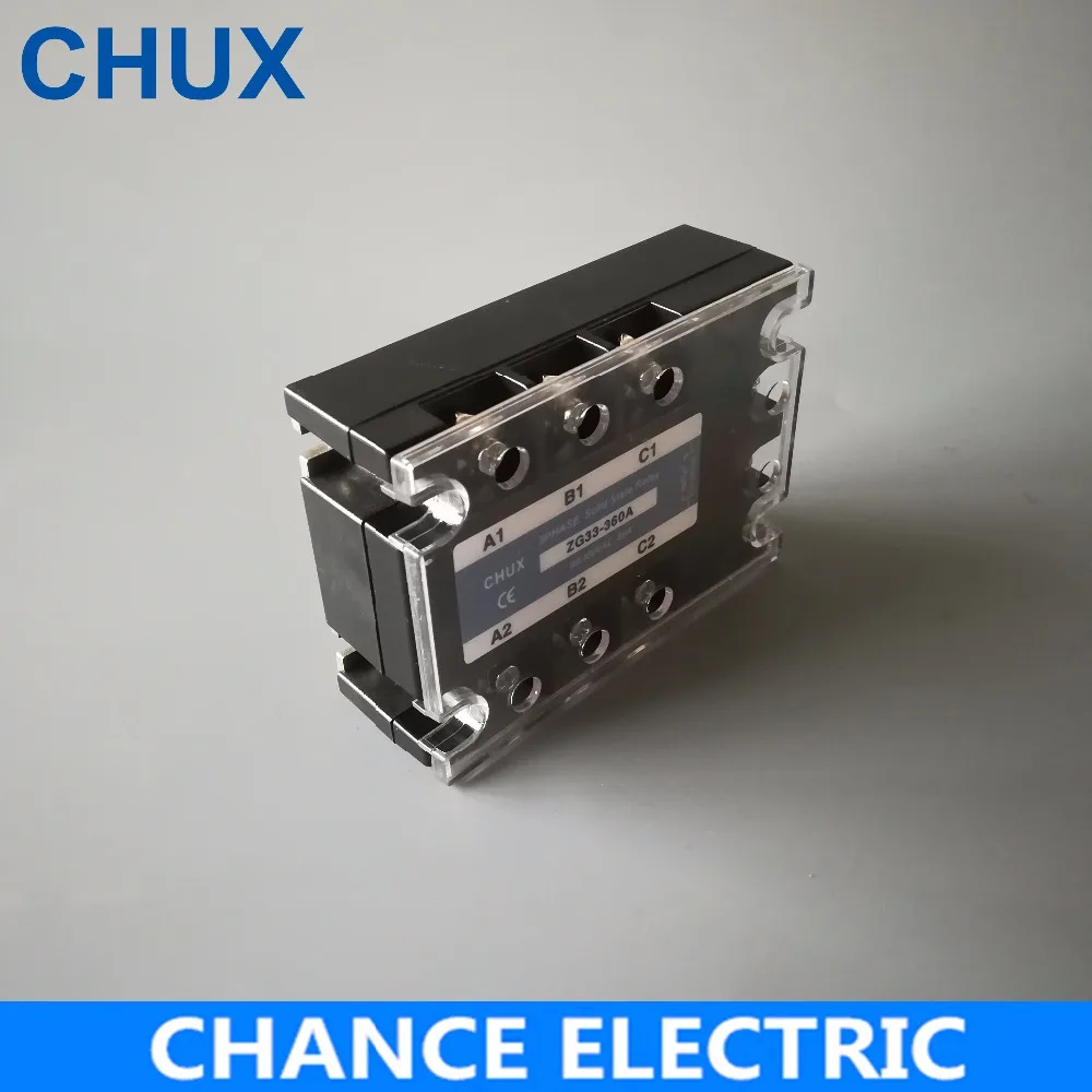 CHUX Three phase Solid state relay 60A  AC control AC Solid state relay  SSR 60AA 70-280VAC to 90-480VAC (ZG33-60A)