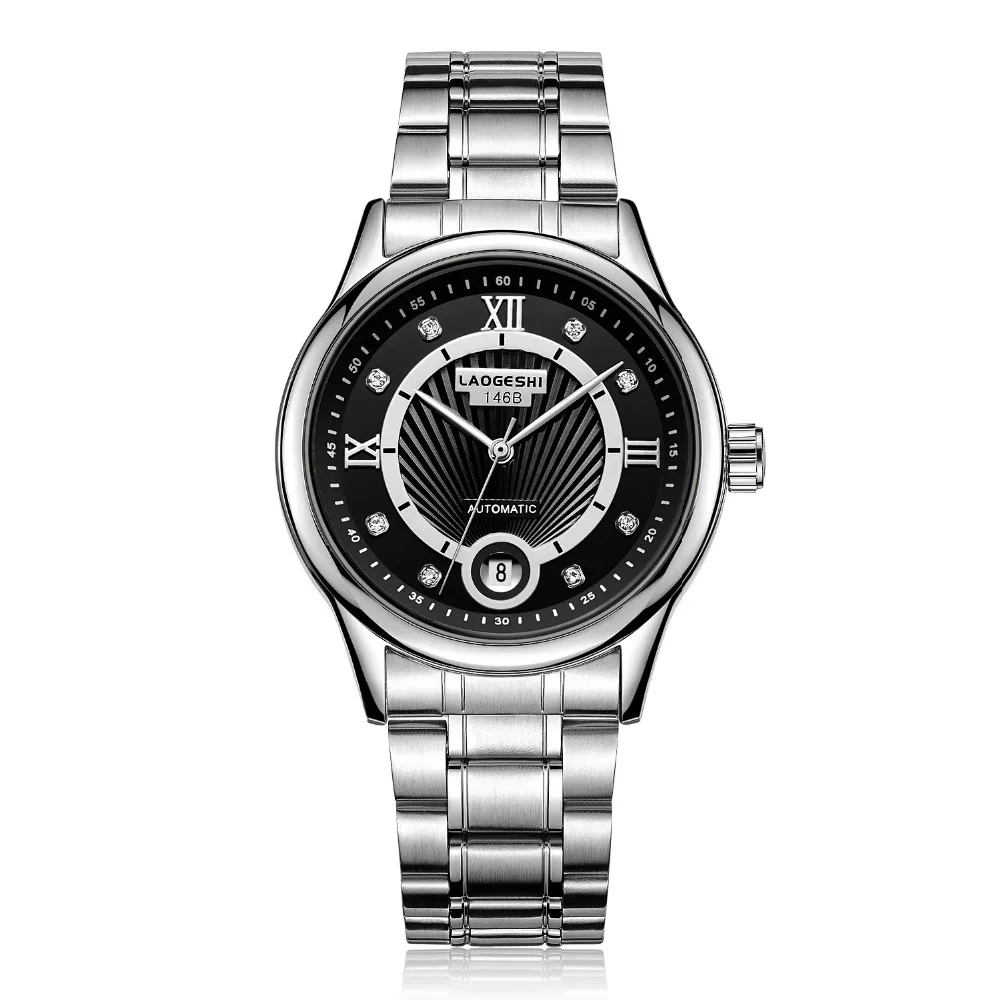 LAOGESHI Business casual fashion mechanical watch for men diamond drill waterproof watch automatic mechanical watch